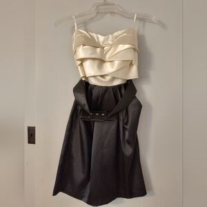Elegant Black and Cream Dress